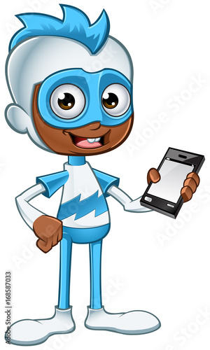 White And Blue Superhero