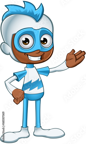 White And Blue Superhero