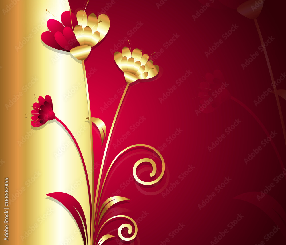 Naklejka premium Golden Flourish Abstract Background