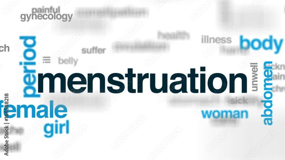 Menstruation animated word cloud, text design animation. Menstruation animated word cloud, text design animation.