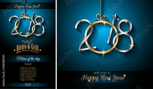 2018 Happy New Year Background for your Seasonal Flyers and Greetings Card or Christmas themed invitations
