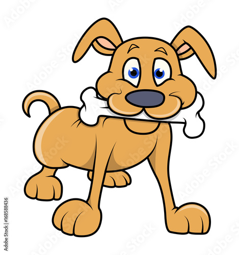 Vector Illustration of Labrador Puppy with Bone