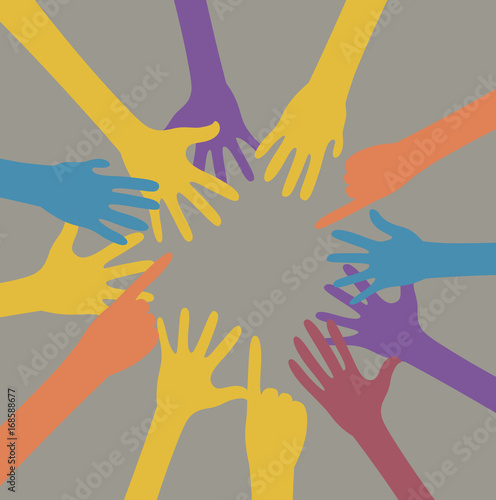 Colorful Hands Circle