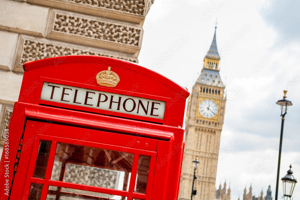 Fototapeta Phone booth. London, UK