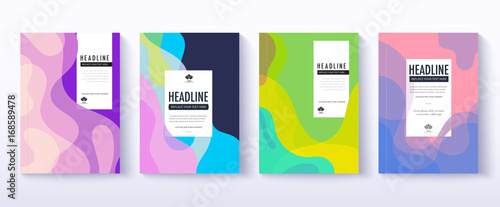 Fluid color covers design. transformation of fluid color. cover design set.