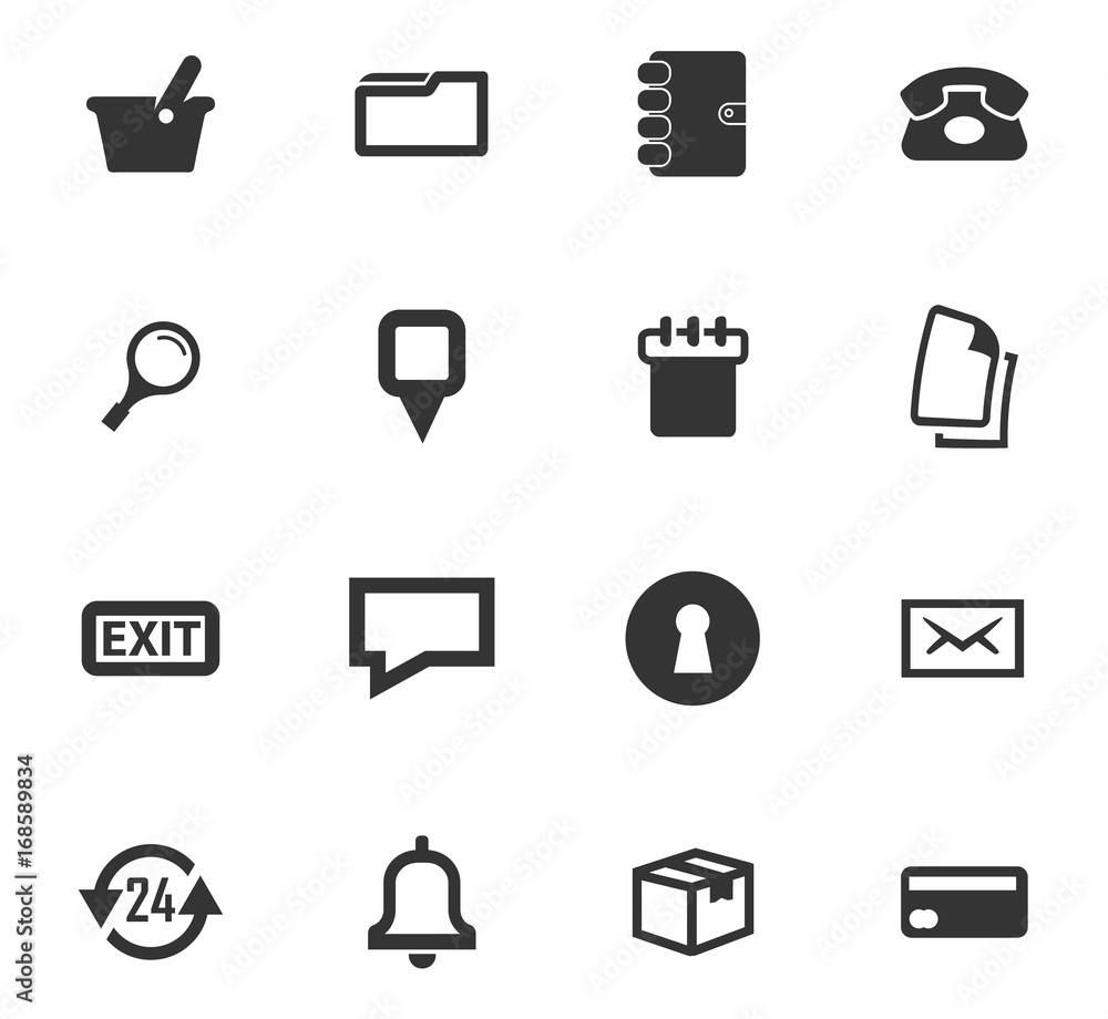 E-commerce interface icons set E-commerce interface icons set