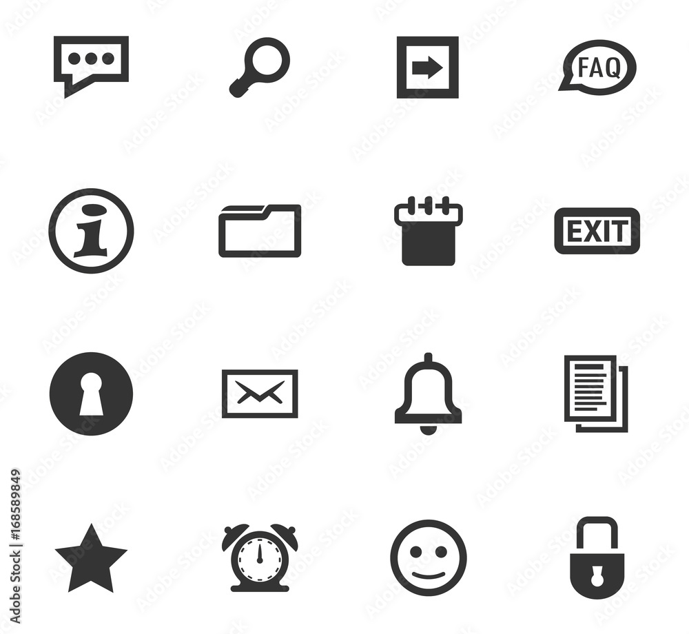 Forum interface icons set Forum interface icons set