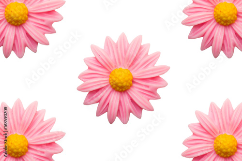 Close up of pink plastic flower