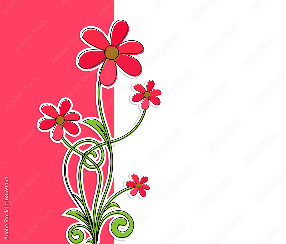Obraz premium Decorative Flowers Greeting