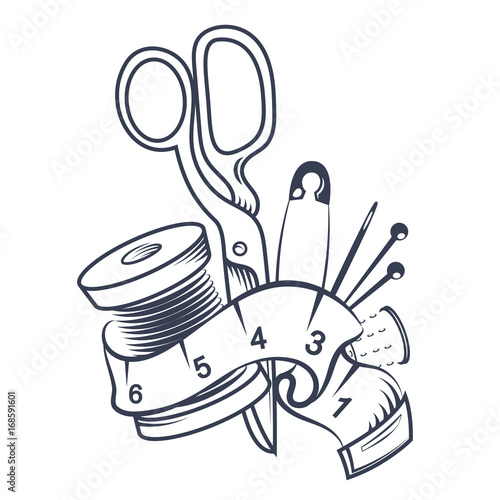 Sewing kit silhouette