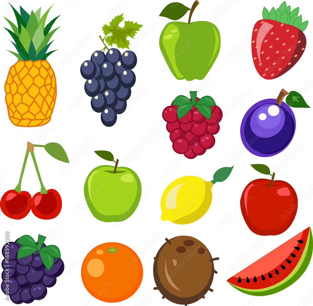 Set of fruit vector illustration Set of fruit vector illustration