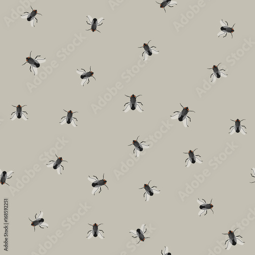 Seamless pattern with flies © ilyabolotov
