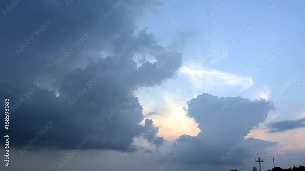 Wolkenlandschaft bei Sonnenuntergang, Zeitraffer Wolkenlandschaft bei Sonnenuntergang, Zeitraffer