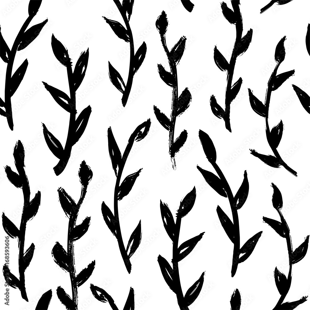 Hand drawn monochrome black and white seamless abstract pattern. Ink sketch texture and background. Hand drawn monochrome black and white seamless abstract pattern. Ink sketch texture and background.