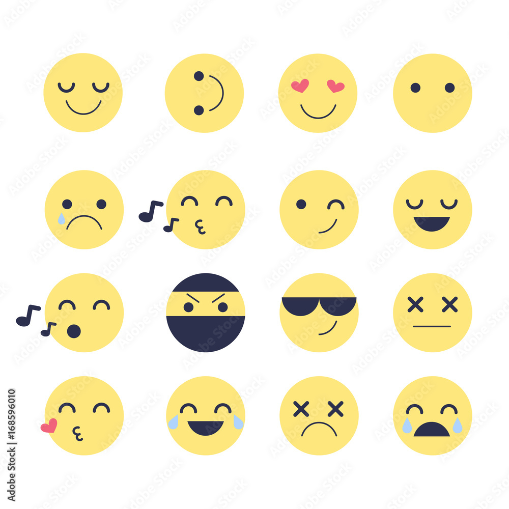 Set emotions icons for applications and chat. Emoticons with different emotions isolated on white background. Set emotions icons for applications and chat. Emoticons with different emotions isolated on white background.