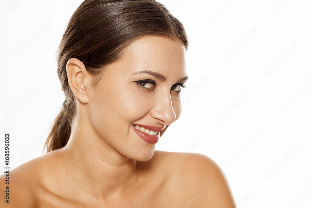 portrait of happy and satisfied young women portrait of happy and satisfied young women