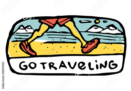 Traveling colored illustration