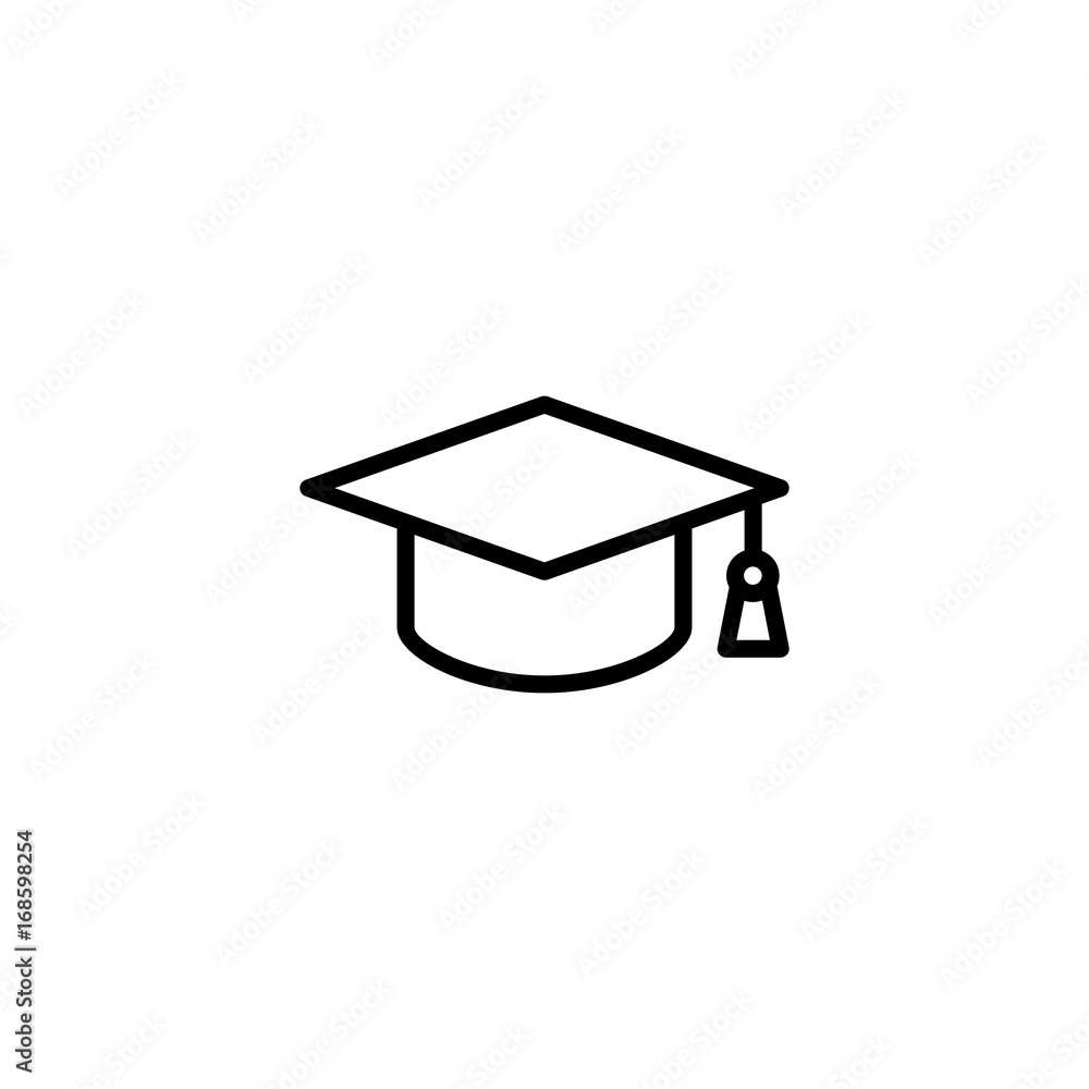 graduation cap line black icon graduation cap line black icon