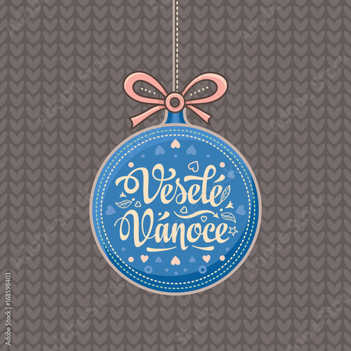 Vesele Vanoce Greeting Card in heart form.
