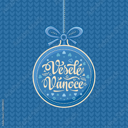 Vesele Vanoce Greeting Card in heart form.