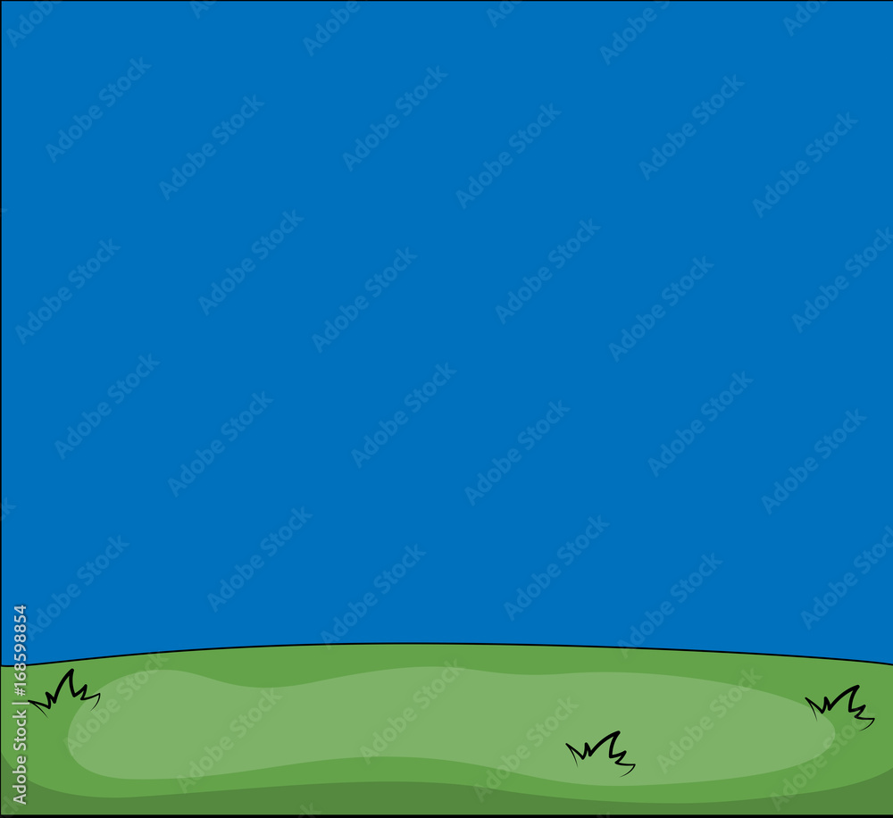 Green Landscape Cartoon Vector