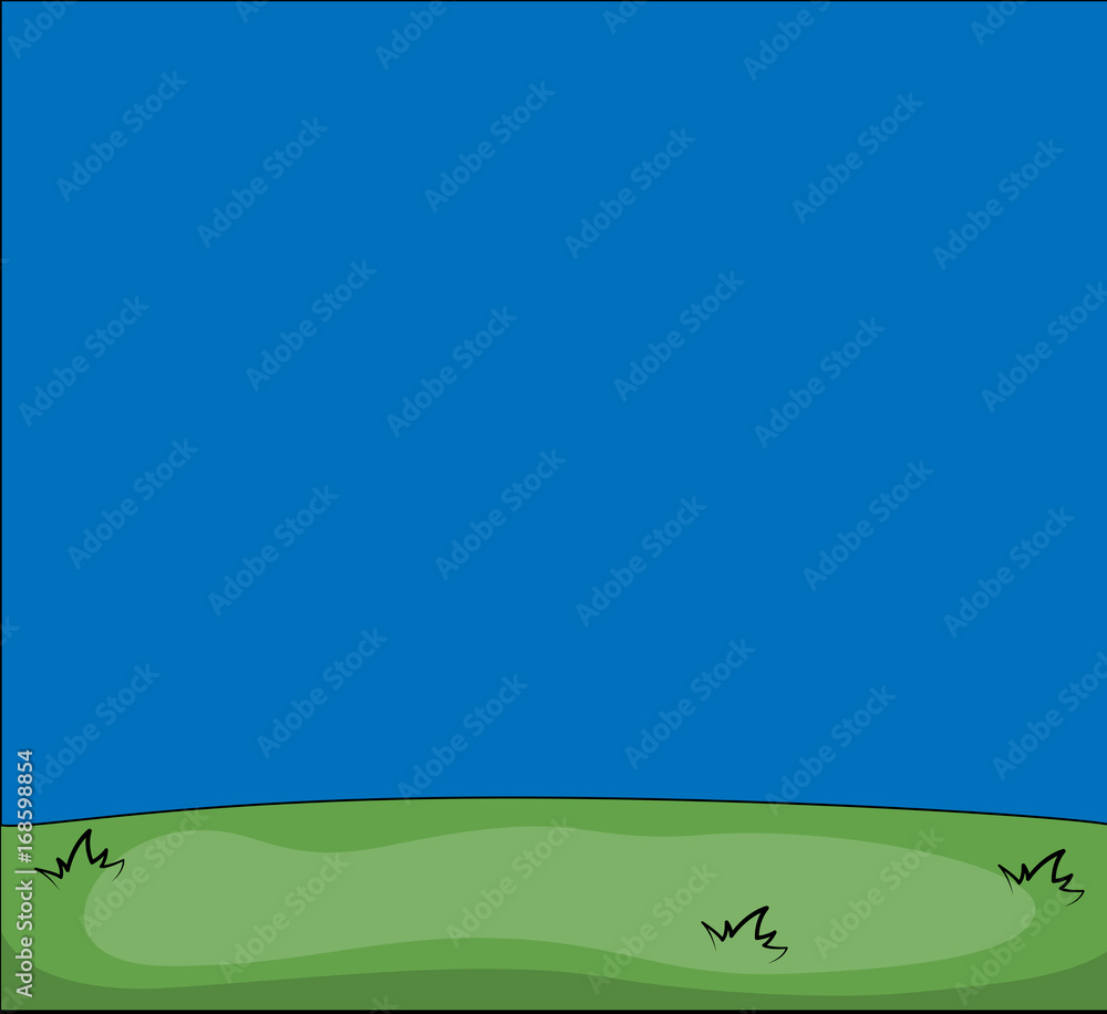 Obraz premium Green Landscape Cartoon Vector