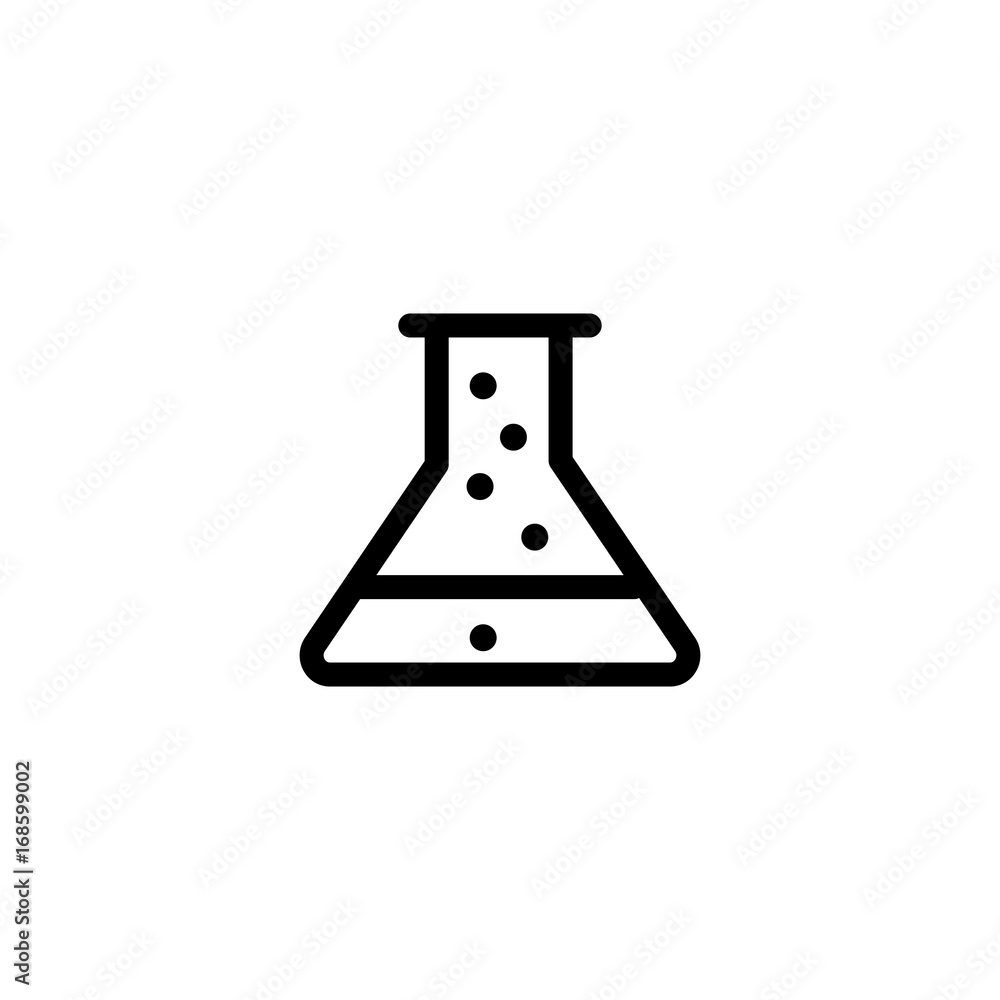 erlenmeyer, flask line black icon erlenmeyer, flask line black icon