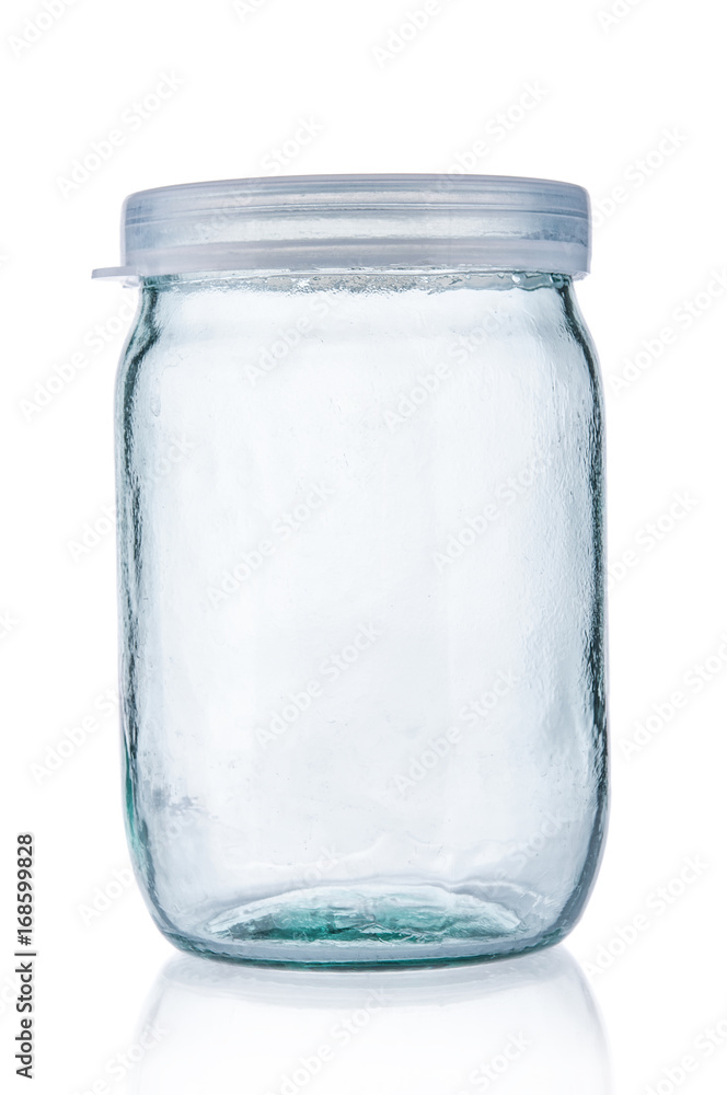 Empty glass jar isolated on white background Empty glass jar isolated on white background