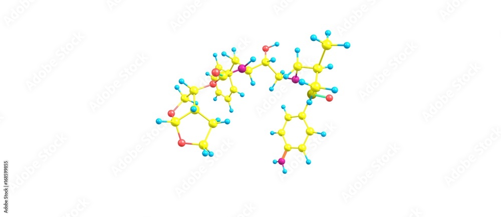 darunavir molecular structure isolated on white