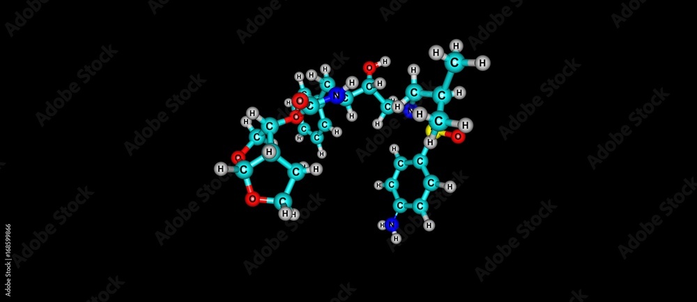 darunavir molecular structure isolated on black