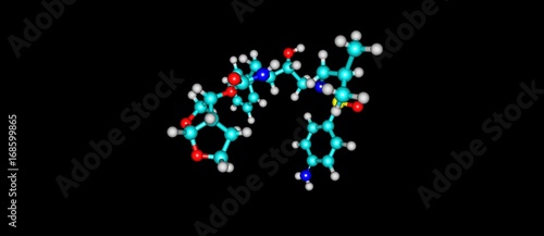 darunavir molecular structure isolated on black