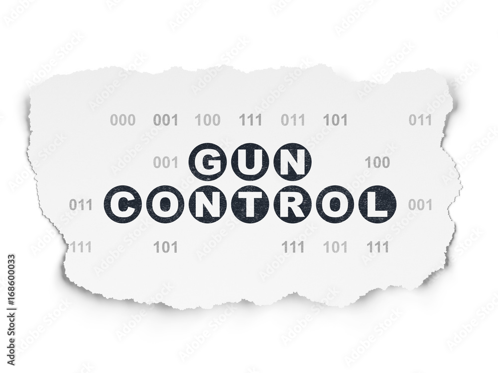 Security concept: Gun Control on Torn Paper background