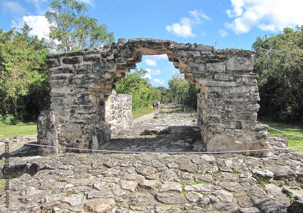San Gervasion Mayan Ruins on Island of Cozumel, Mexico