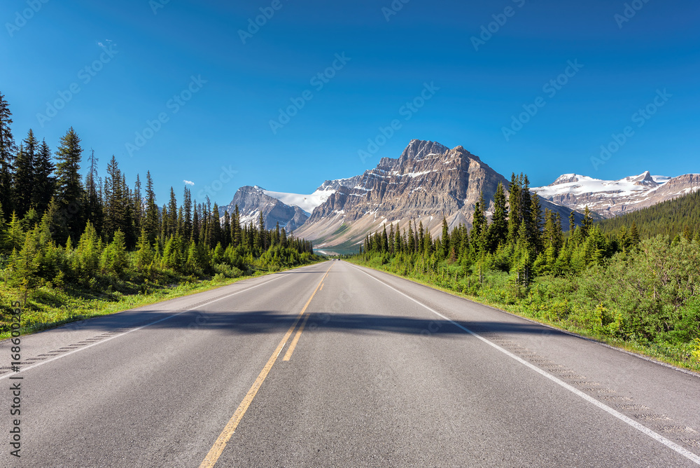 Beautiful Highway through Canadian Rockies.