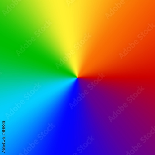 Bright multicolored radial background with rainbow colors.
