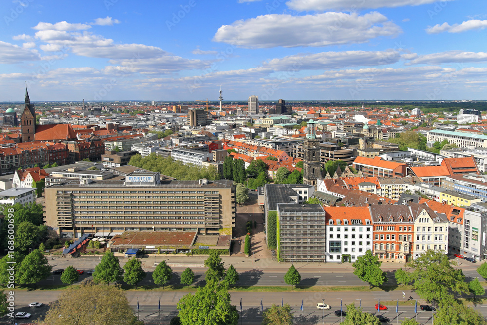Hanover aerial cityscape Germany