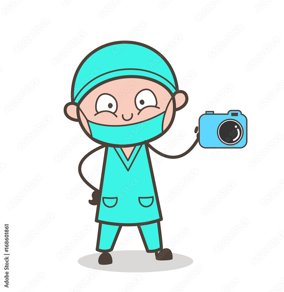 Cartoon Therapist Showing Camera Vector Illustration Cartoon Therapist Showing Camera Vector Illustration