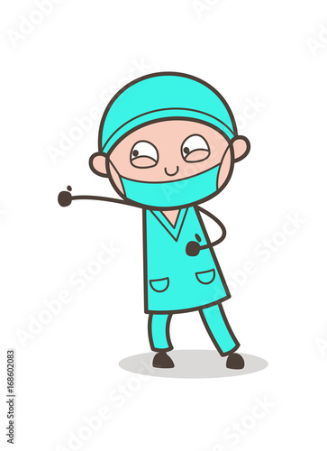 Angry Cartoon Therapist in Attack Pose Vector Illustration