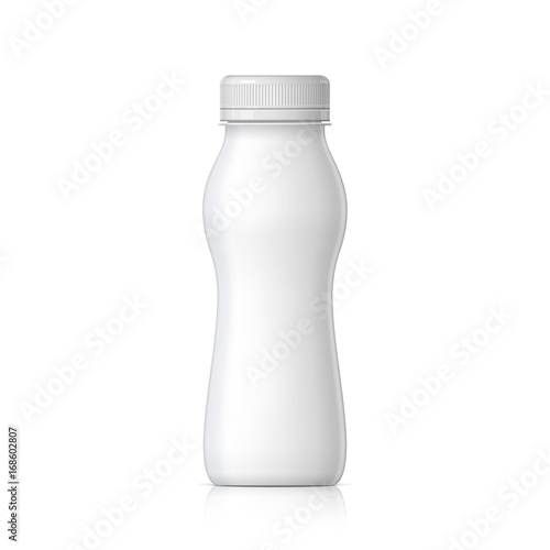 Realistic plastic bottle for yogurt