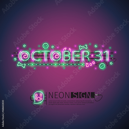 October Halloween Neon Sign