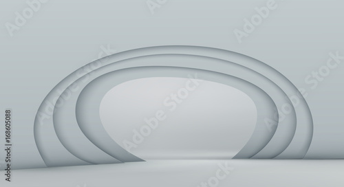 3D abstract background with white paper cut shapes. Vector design layout for business presentations, flyers, posters.