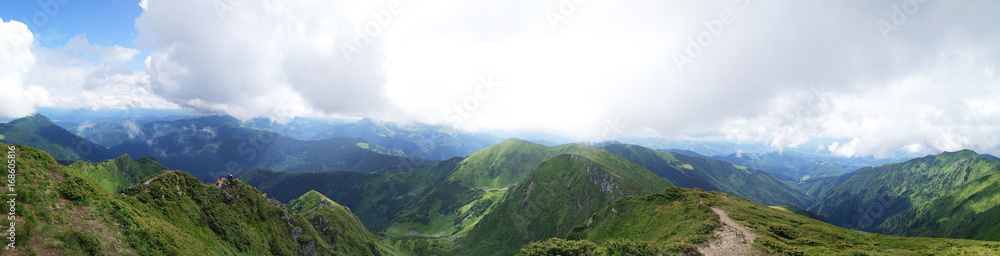 panorama mountains sky trail karpaty