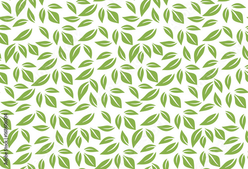 Greenery leaf seamless pattern background illustration. Spring color 2017, eco wrapping paper design