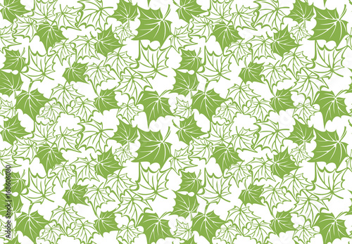 Greenery maple eco seamless pattern background, illustration. Spring color 2017 foliage wallpaper. Wrapping paper design