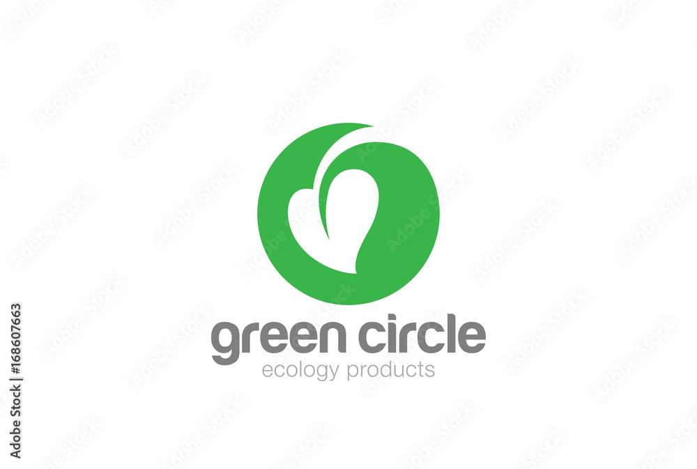 Eco Green Leaf Circle Logo vector Natural Organic Plant icon Eco Green Leaf Circle Logo vector Natural Organic Plant icon