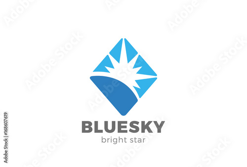 Star shine Logo abstract vector. Corporate Sun sky Rhombus icon