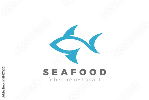 Fish silhouette Logo vector. Seafood Restaurant Store icon