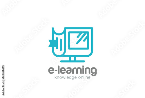 Electronic Book Logo vector. Learning Education Knowledge icon