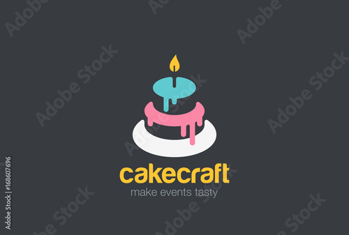 Cake Bakery Logo vector. Birthday event sweet shop icon