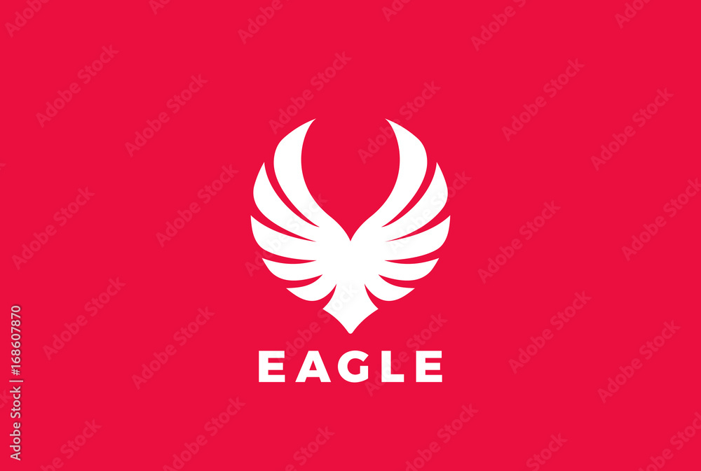 Fototapeta premium Eagle Wings Logo vector Heraldic flying Falcon Phoenix Hawk bird